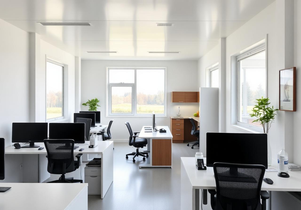 Interior of a modern modular site office